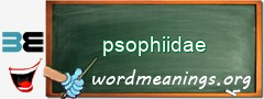 WordMeaning blackboard for psophiidae